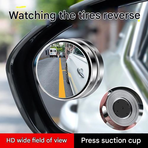 Small round rearview mirror, car reversing blind spot auxiliary mirror, 360-degree ultra-clear suction cup panoramic rearview mirror