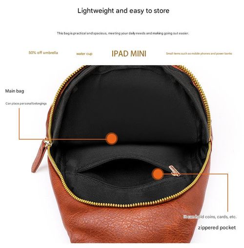 Retro casual fashion chest bag for women, trendy commuter soft leather crossbody bag