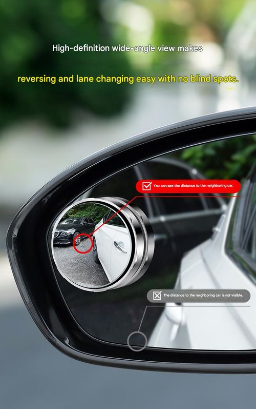 Small round rearview mirror, car reversing blind spot auxiliary mirror, 360-degree ultra-clear suction cup panoramic rearview mirror