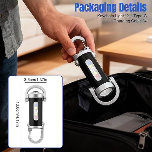 Type-C rechargeable emergency mini high-power flashlight key