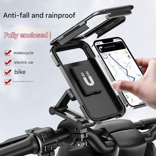 Waterproof Magnetic Phone Mount for Electric Vehicles, Motorcycles, and Bicycles — Rainproof, Retractable Navigation Holder with Waterproof Phone Case