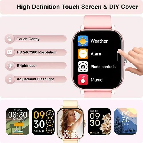 Smart watch, wireless talking dialing, multi-sport mode, call reminder and rejection, SMS reminder, message reminder, various APP reminders, multi function display, HD screen, gifts,