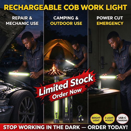 Rechargeable COB Work Light with Magnetic Base | Cash on Delivery Ghana