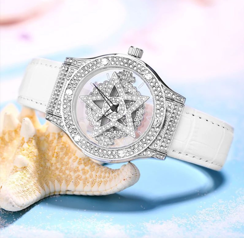 ⌚️Relógio feminino luxuoso com luz estrelada✨