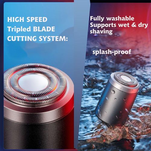 Unisex Mini Portable Electric Shaver, Mini Electric Shaver, Capsule Razor, 2.4in Washable, Long-Lasting Battery Life, Floating Head, Wet & Dry, Rechargeable for Business Travel(Upgrad Silence)
