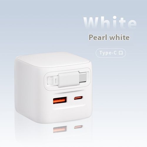 New Product PD30W Retractable Cable Charger Head, Suitable for Apple & Android Phones - Fast Charger GaN Charger