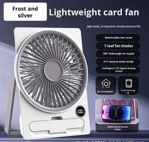 Ultra-thin USB-rechargeable Mini Fan with Strong Wind - Card-shaped Circulating Fan for Office Desktop