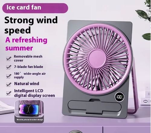 Ultra-thin USB-rechargeable Mini Fan with Strong Wind - Card-shaped Circulating Fan for Office Desktop