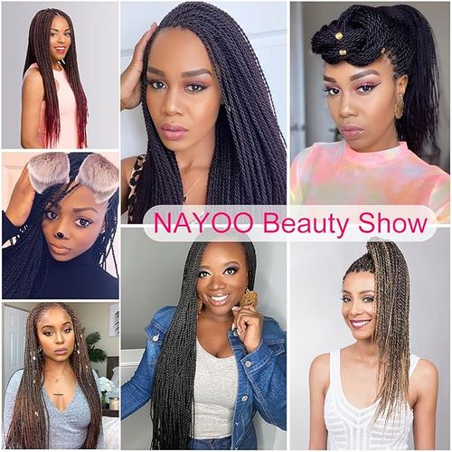 Senegalese Twist Crochet Braids Hair for Black Women Havana Twist Crochet Hair Medium Twist Prelooped Synthetic Braiding Hair Extensions (14Inch Offblack)
