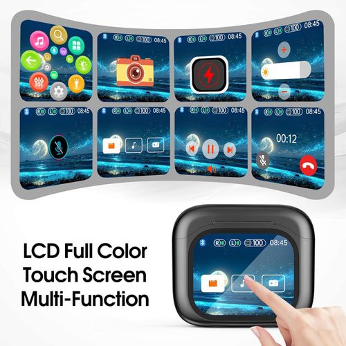 Headphone LX10 In-Ear Wireless Bluetooth LCD Full-Color Touchscreen M6 Noise-Canceling Headphone