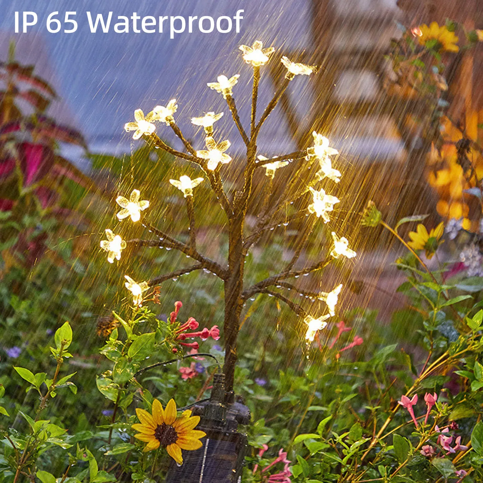 solar cherry blossom shape branch lights