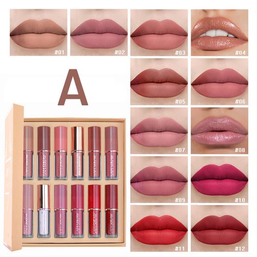 12-Piece Velvet Long-Lasting Lip Glaze