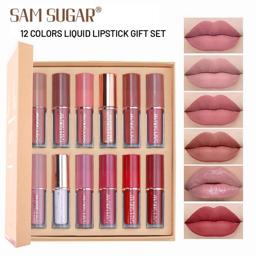 12-Piece Velvet Long-Lasting Lip Glaze