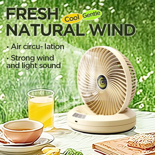 🔋New wall-mounted electric desktop fan, large wind lamp, synchronous oscillating USB portable household circulating fan