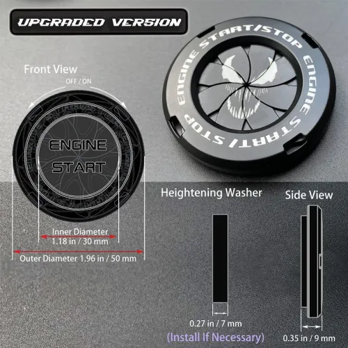 ⚡Super cool motorcycle - car - engine start-stop button cover - alloy material - car interior modification - ignition switch rotating protection cover