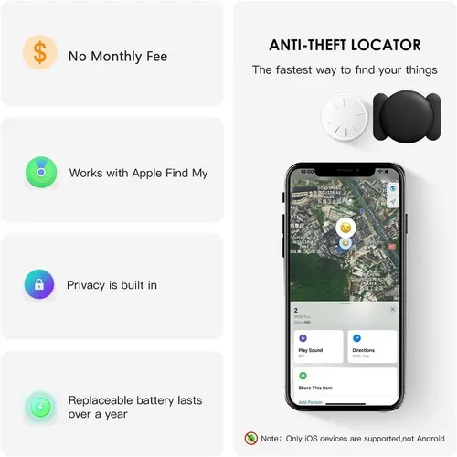 GPS Tracker for Car,Mini Trackers Device with Weatherproof Magnetic Case-No Monthly Fee-Best Hidden GPS Trackers,Anti-lost Device,Works with Apple Find My (iOS Only)