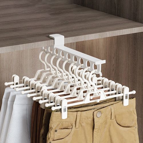 ✨ Your storage assistant: Pull out the sliding rail pants rack for storage, no need for perforated pants rack expansion brackets