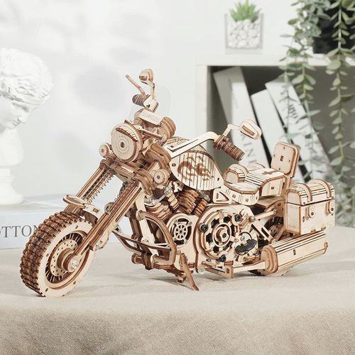 Robotime Motorcycle Mechanical Wooden 3D Puzzle Model DIY Toy Kit Unique Gift