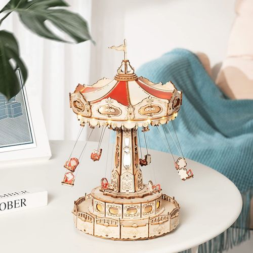 ROKR 3D Puzzles Wooden Music Box Kit with LED