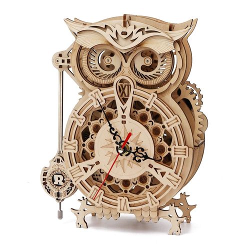 ROKR 3D Wooden Puzzles Owl Clock Model Kits Xmas Gift Adult Gift
