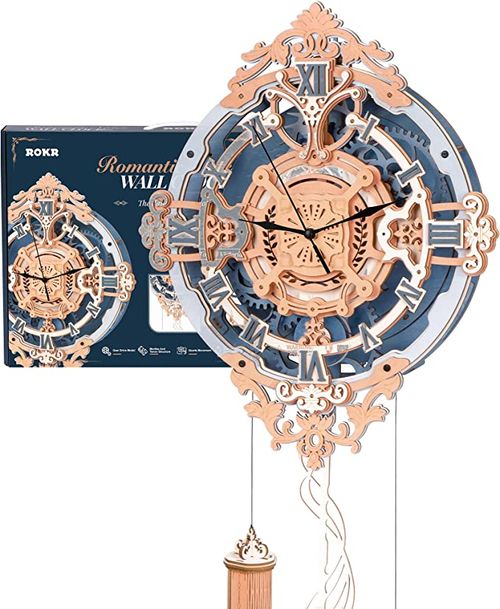 ROKR 3D Wooden Puzzles for Adults-DIY Wall Quartz Clock Kits