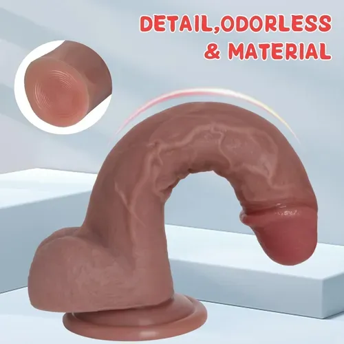 Kstert Realistic Dildo 7.8in Liquid Silicone Toy with Strong Suction Cup, Lifelike Veiny Texture & Resilient Firmness, Hands-Free G Spot Focused Design for Women & Beginners