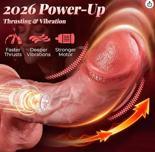 Sex Toys Thrust Vibrator - A realistic dildo vibrator suitable for G-spot stimulation, featuring 9 high-speed thrusts, vibrations, and a suction cup. A simulated adult toy and game, suitable for men, women, and couples.