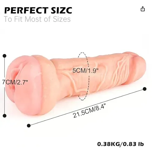 2-in-1 Phallic Shaped Toy Male Sex Toy Doll, Neutral Penis Dial Penis Butt Sex Toy with Vivid Attachment Lengthener Suitable for Males, Females, and Couples