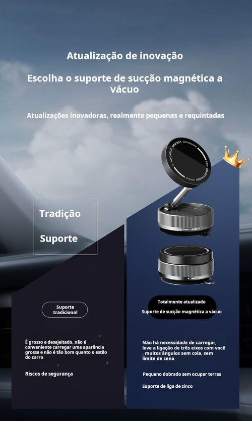 Suporte multifuncional para telemóvel com sistema de sucção