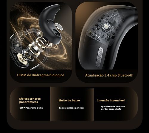 Auriculares Bluetooth inteligentes com gancho para orelha