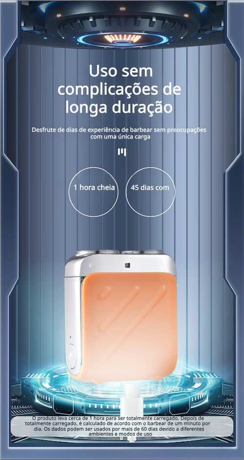 Barbeador elétrico portátil à prova de água