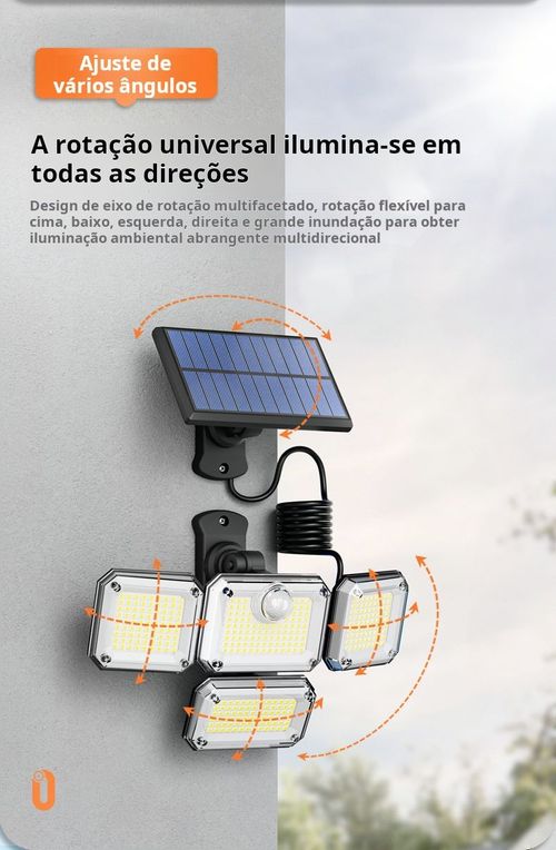 Luminária de parede solar LED inteligente de alto brilho