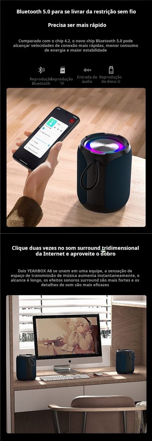 Colunas portáteis RGB para ambientes externos