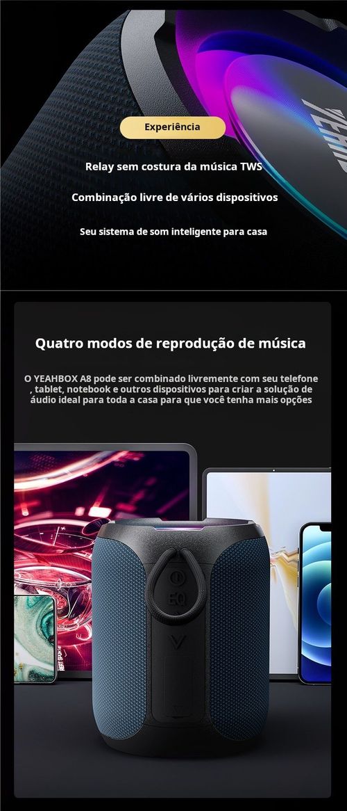 Colunas portáteis RGB para ambientes externos