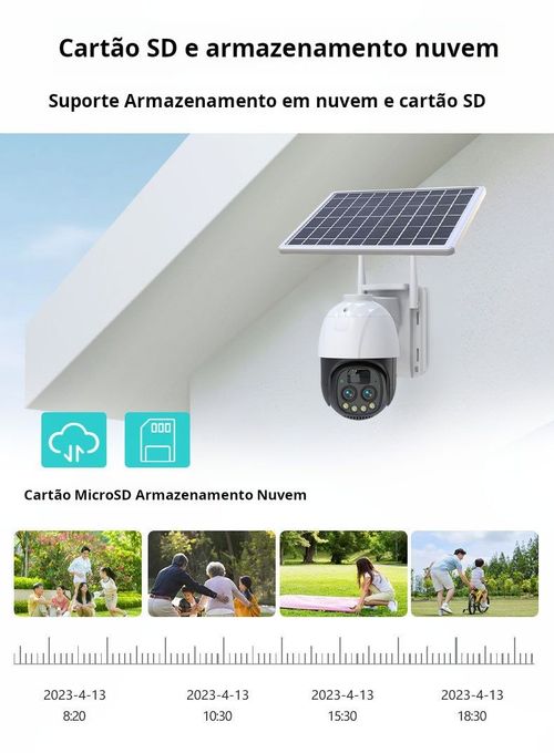 Câmara de segurança sem fios alimentada por energia solar