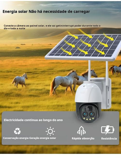 Câmara de segurança sem fios alimentada por energia solar