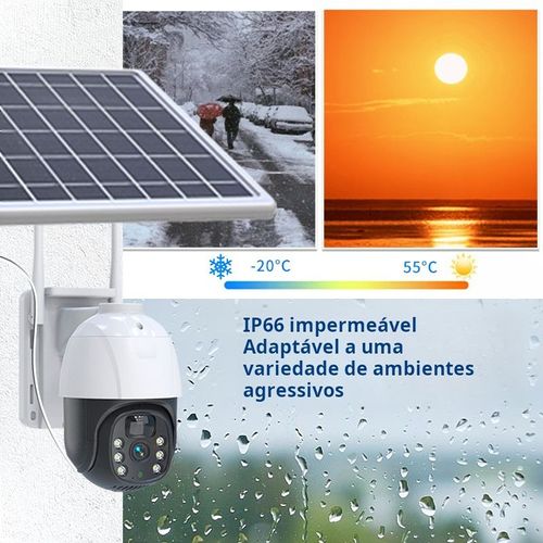 Câmara de segurança sem fios alimentada por energia solar