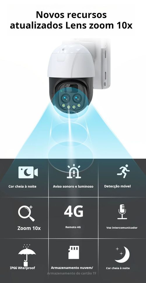 Câmara de segurança sem fios alimentada por energia solar