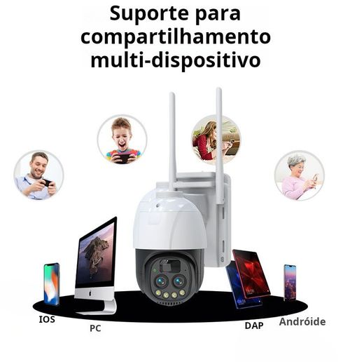 Câmara de segurança sem fios alimentada por energia solar