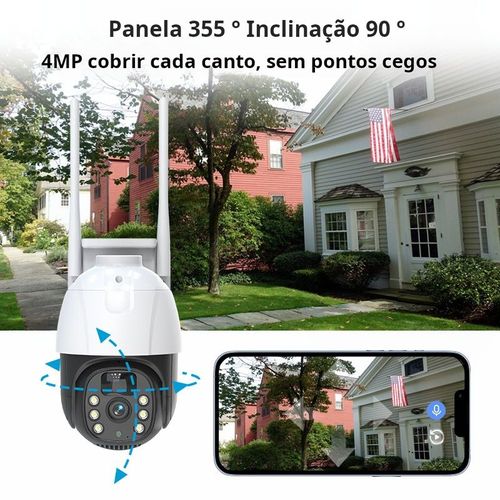 Câmara de segurança sem fios alimentada por energia solar