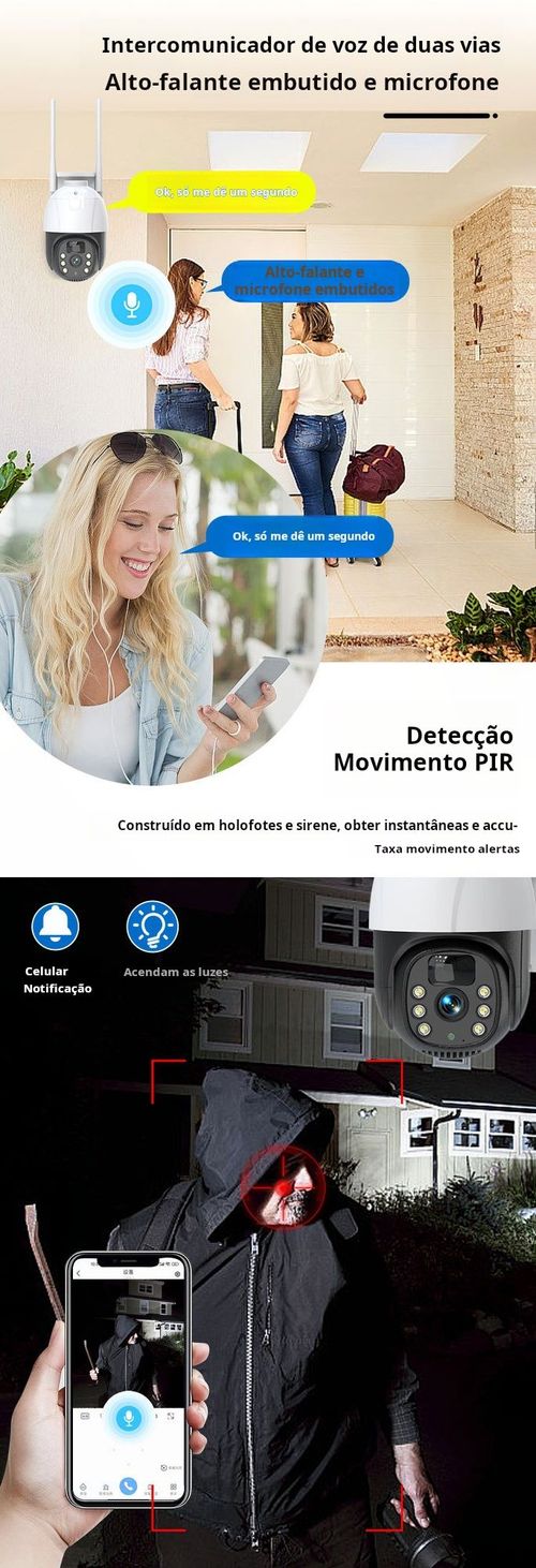 Câmara de segurança sem fios alimentada por energia solar