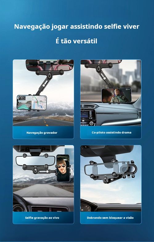 Suporte para telemóvel no espelho retrovisor