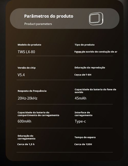 Auriculares Bluetooth inteligentes com gancho para orelha