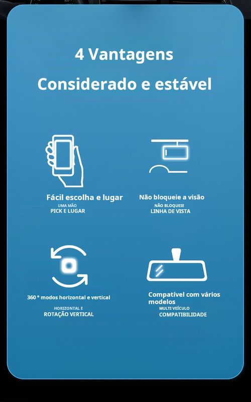 Suporte para telemóvel no espelho retrovisor
