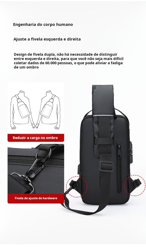 Mochila desportiva impermeável masculina