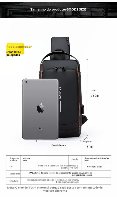 Mochila desportiva impermeável masculina