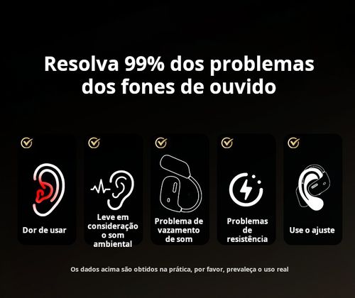 Auriculares Bluetooth inteligentes com gancho para orelha