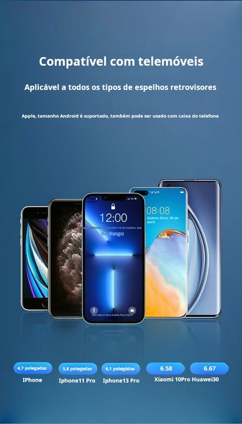 Suporte para telemóvel no espelho retrovisor
