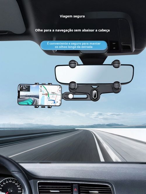Suporte para telemóvel no espelho retrovisor