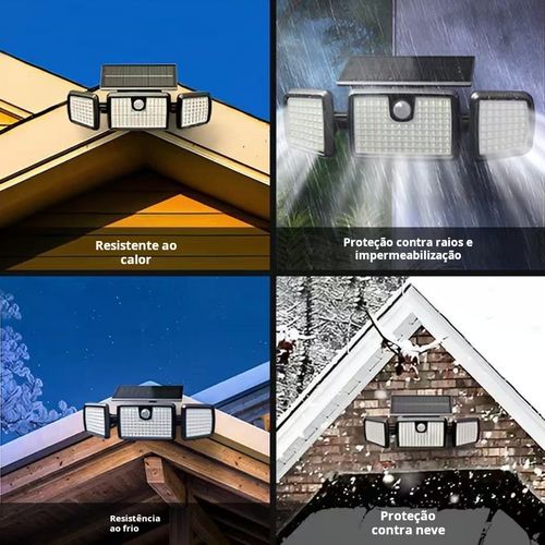Luz solar LED com sensor de movimento para exterior